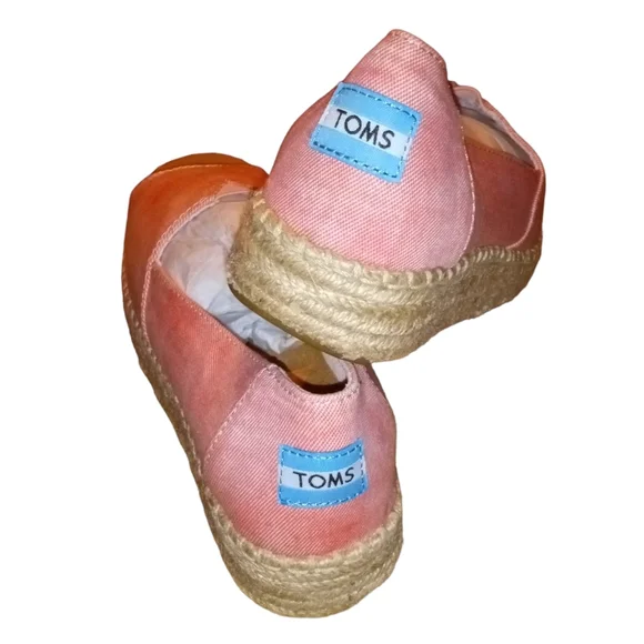 Toms Shoes Toms Open Toe Alpargata Canvas Platform Espadrilles